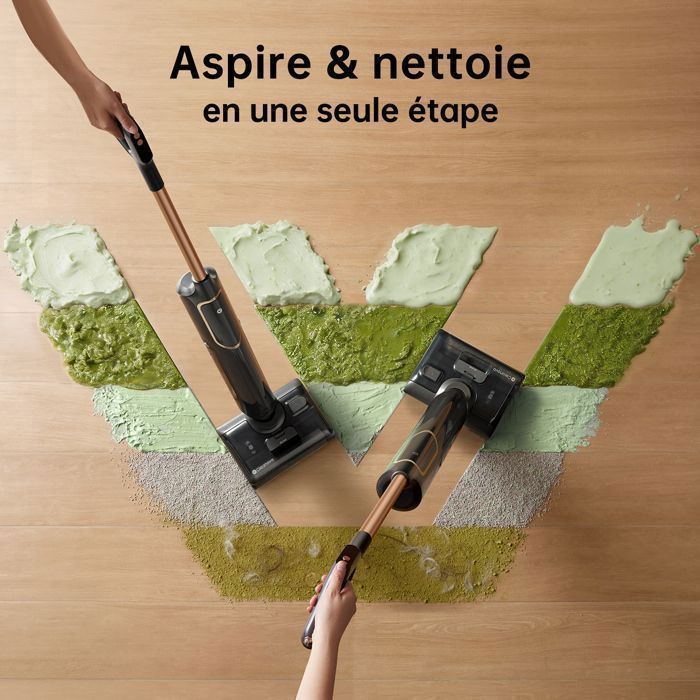 Vactidy Cleanova X7 - Draadloze steelstofzuiger en dweil - 20 kPa, 50 min. gebruiksduur, 1,4 l stofreservoir - 180° kantelbaar - Randreiniging - Nat/droog