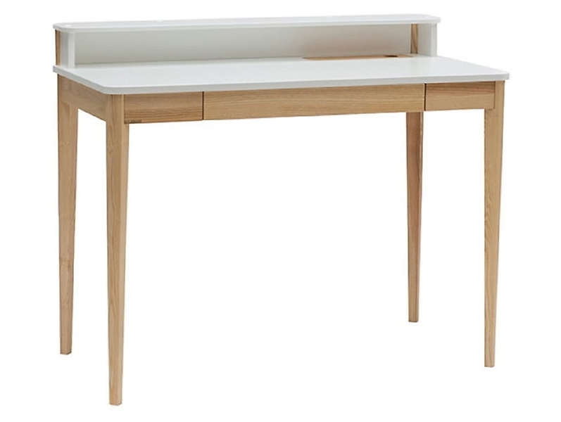 Biurko Ashme 110 cm z szufladą białe