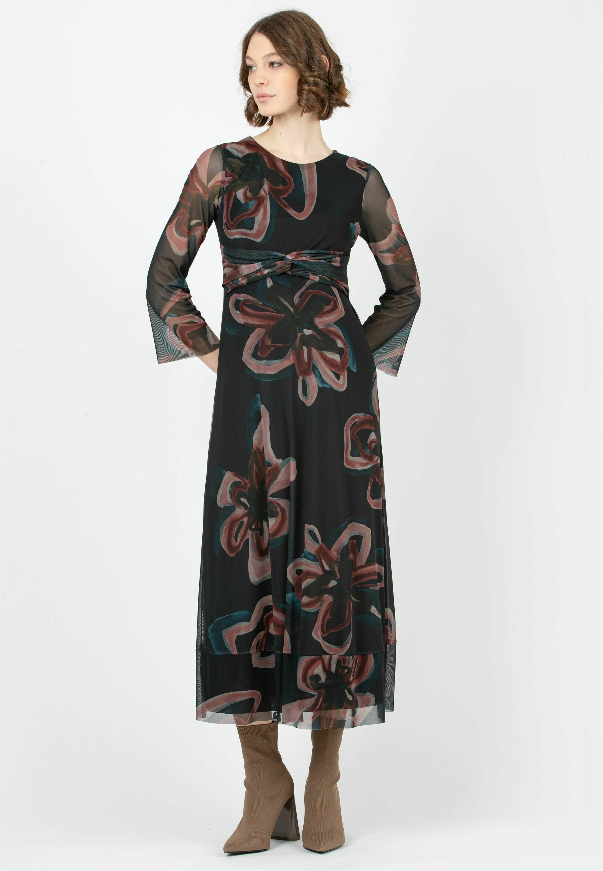 Robe de maternité midi Attesa - Verte