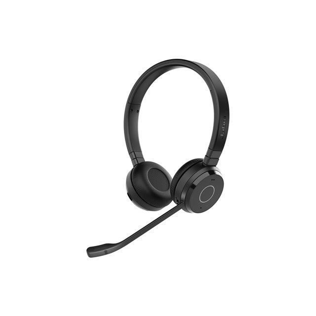 Micro-casque - Bluetooth - sans fil - USB-A via adaptateur Bluetooth - Jabra - Jabra Evolve 65 TE Stereo - Micro-casque - sur-oreil