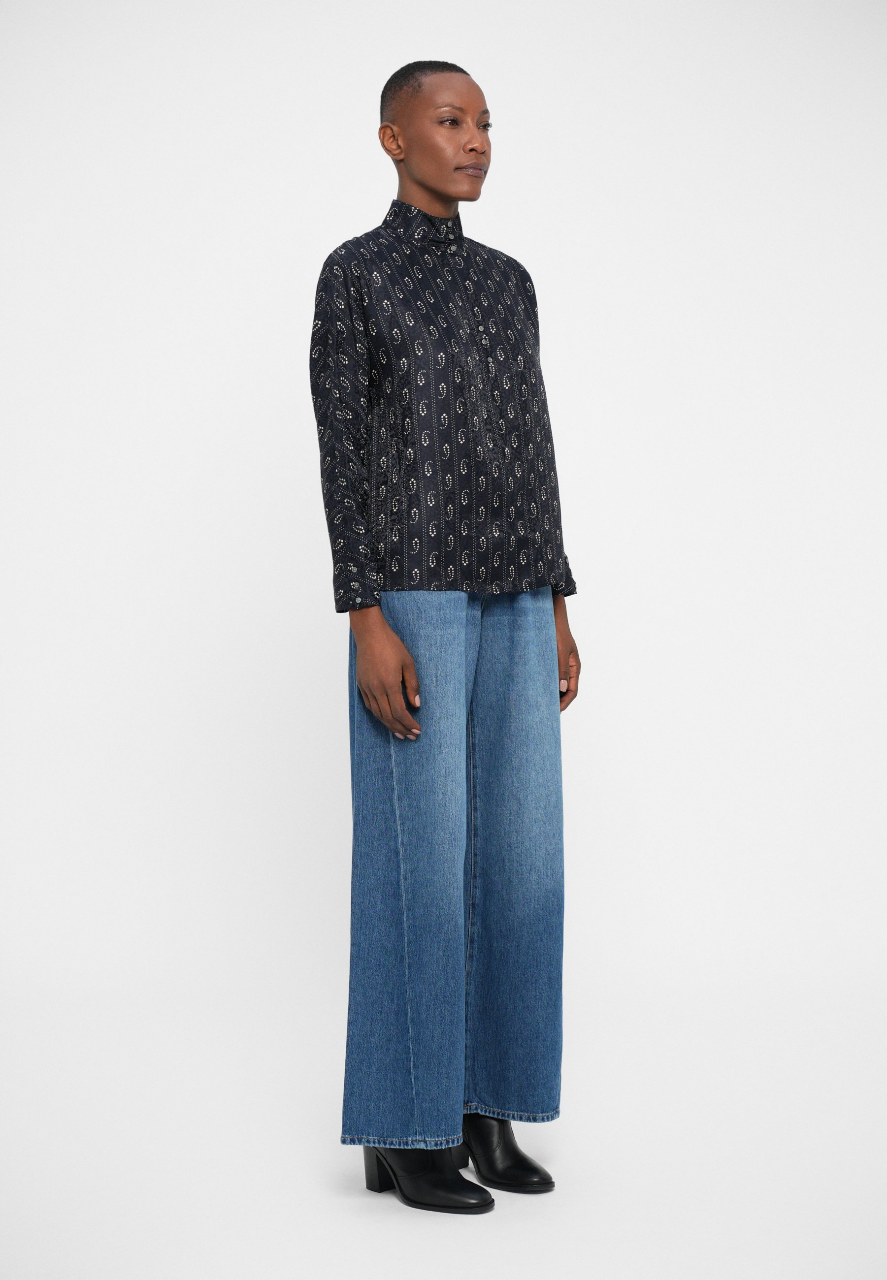 Tory Burch blouse met knoopsluiting - medium marineblauw