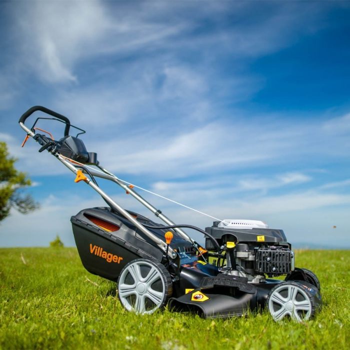 Rasaerba Villager Falcon 5111T-ES da 173 cc, 4 in 1, con funzione mulching, avviamento elettrico e lama da 50 cm.
