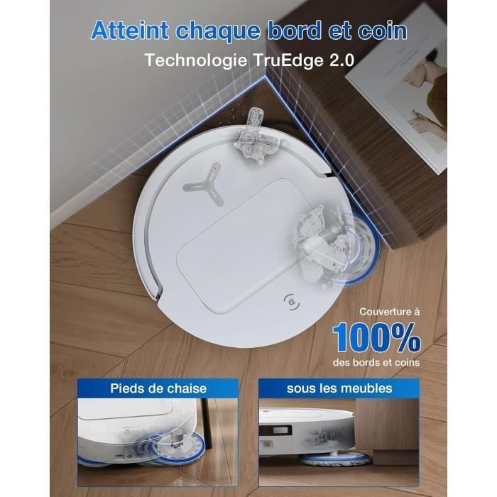 ECOVACS T50 OMNI Branco Gen2 - Aspirador Robô com Base de Carregamento - 21000Pa - Escova Lateral Extensível e Mop - ZeroTangle 2.0