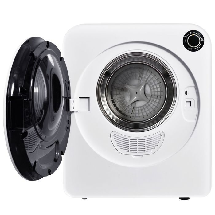 Asciugatrice da 3 kg, 830 W, bianca, con ventilazione, in acciaio inox, con 5 programmi, triplo filtro, protezione contro il surriscaldamento, montaggio a parete, classe energetica G.