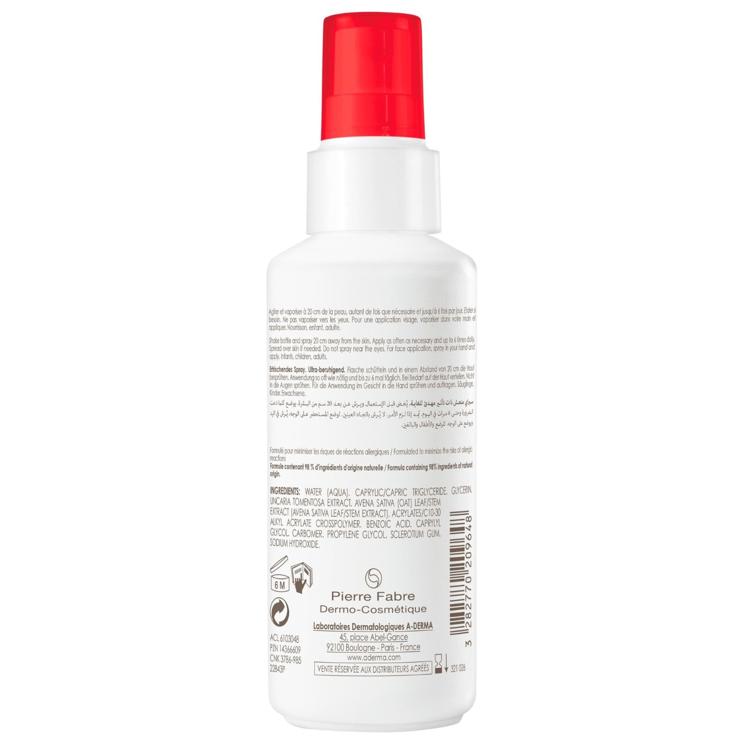 A-DERMA veido purškiklis CUTALGAN gaivinamasis purškiklis - 100 ml