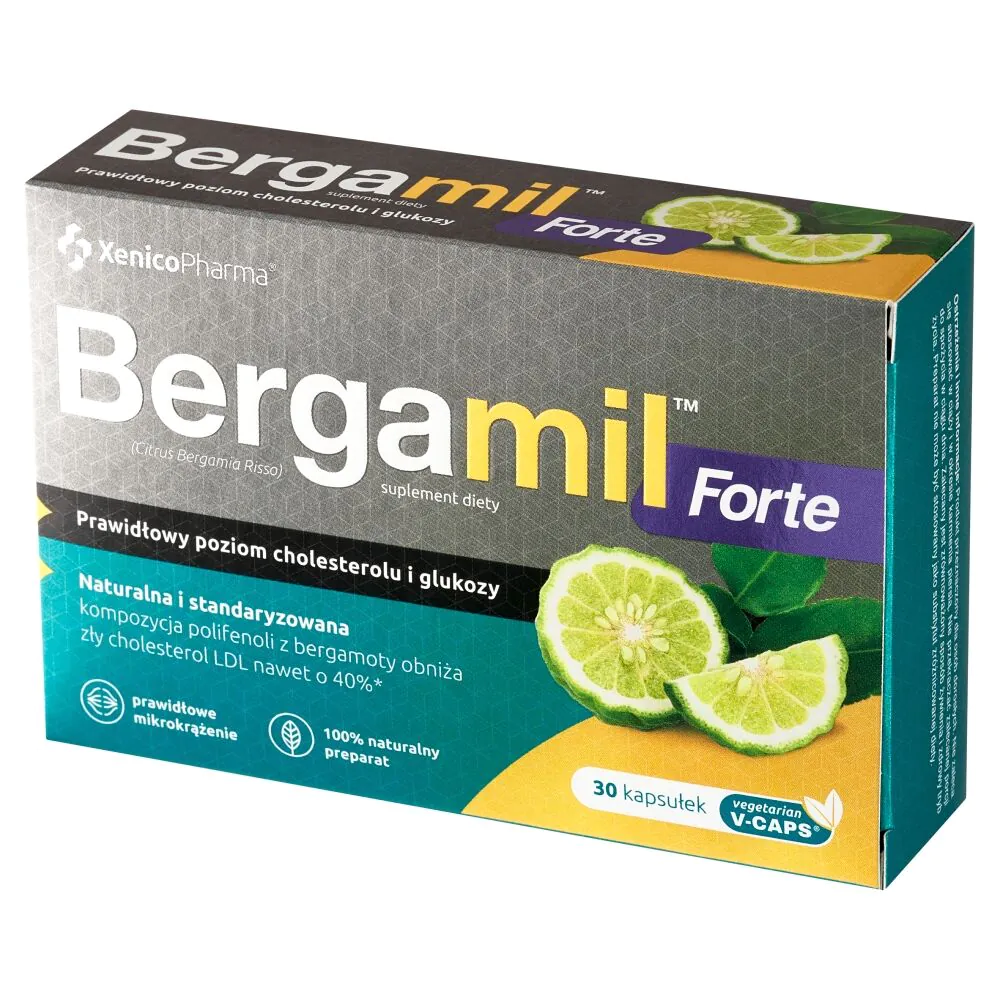 Bergamil Forte, Prawidłowy Poziom Cholesterolu i Glukozy, Kapsułki
