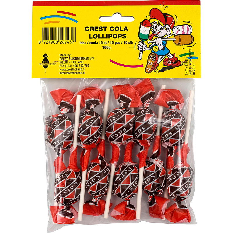 Cola-slikkepinde 10-pak