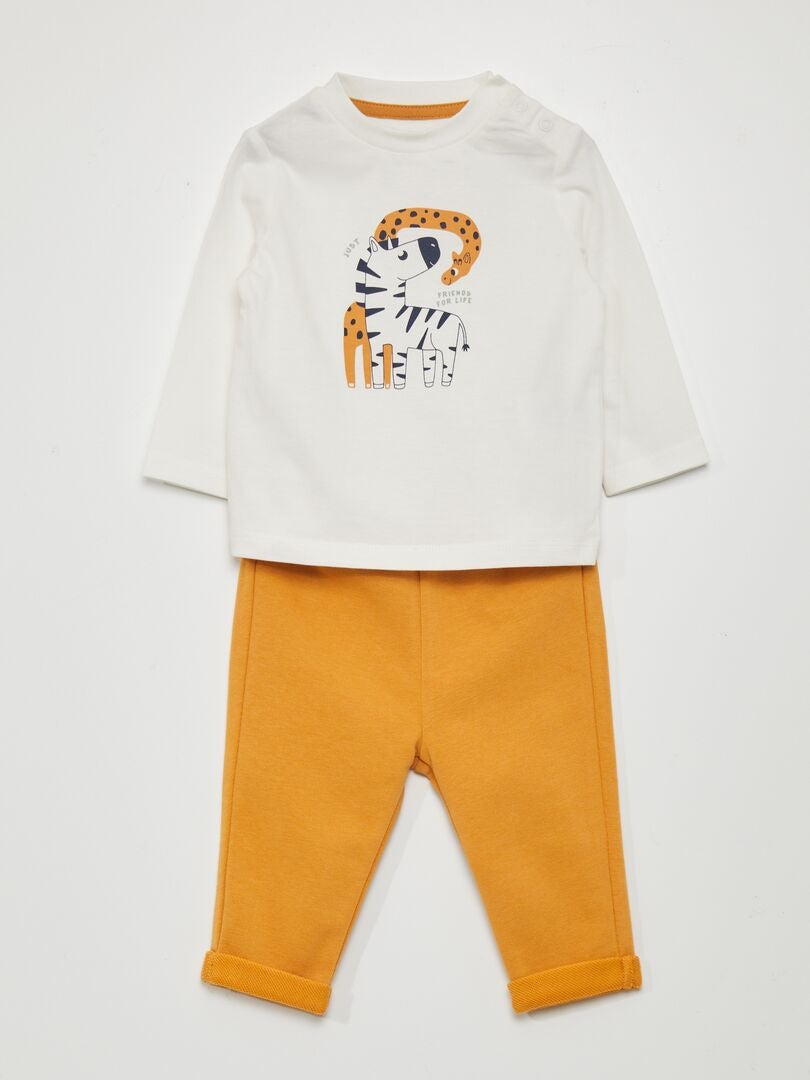 Conjunto de camiseta y leggings - 2 piezas - BLANCO