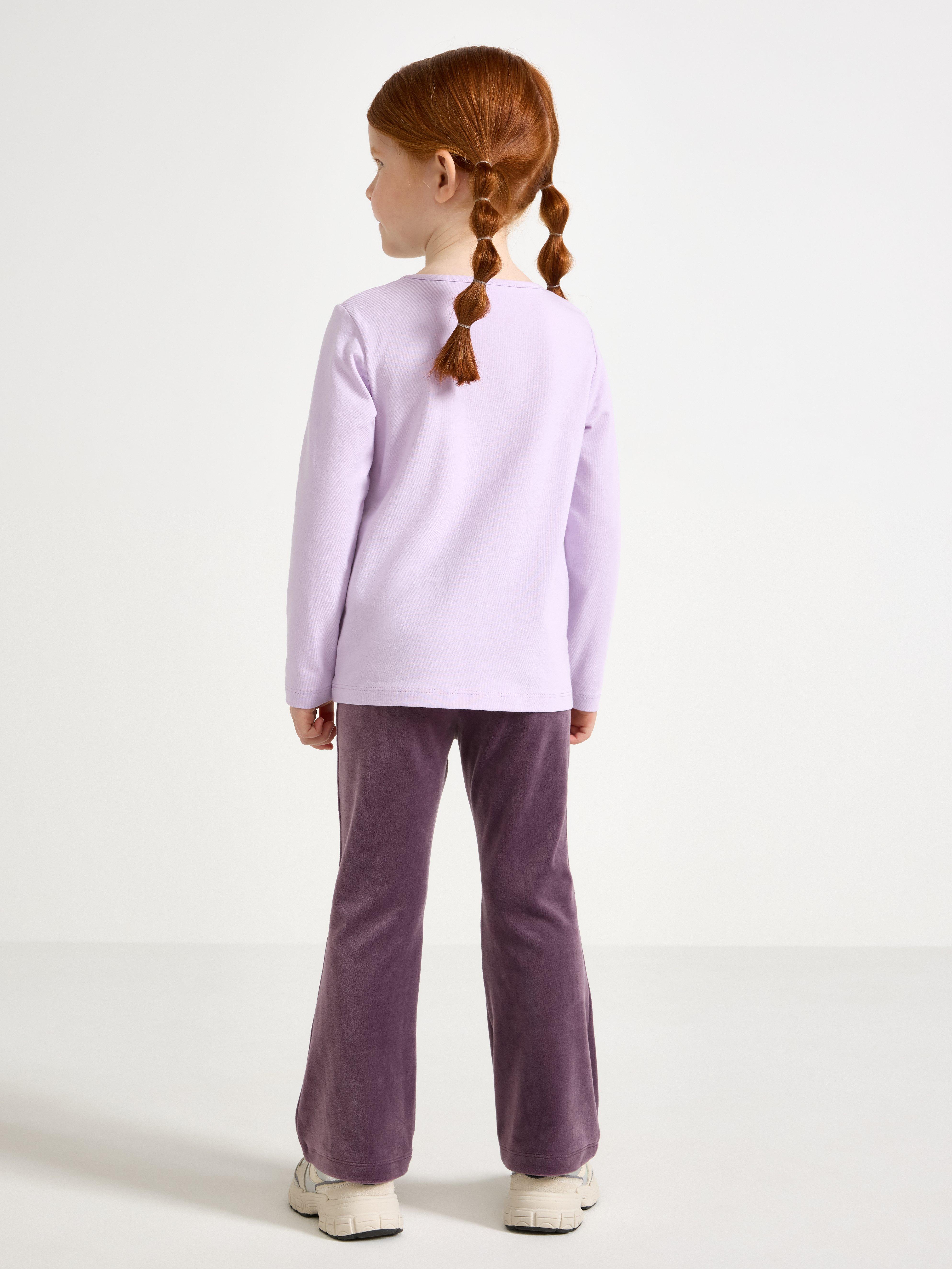 Utsvängda legíny a velur Light Dusty Lilac