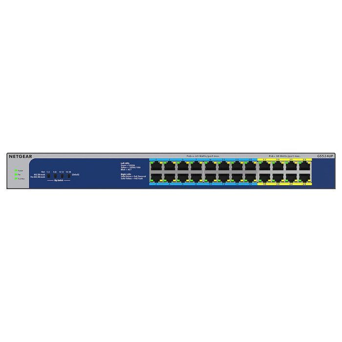 Switch de rede - NETGEAR - GS524UP - 24 portas Gigabit - PoE++ - Não gerenciável