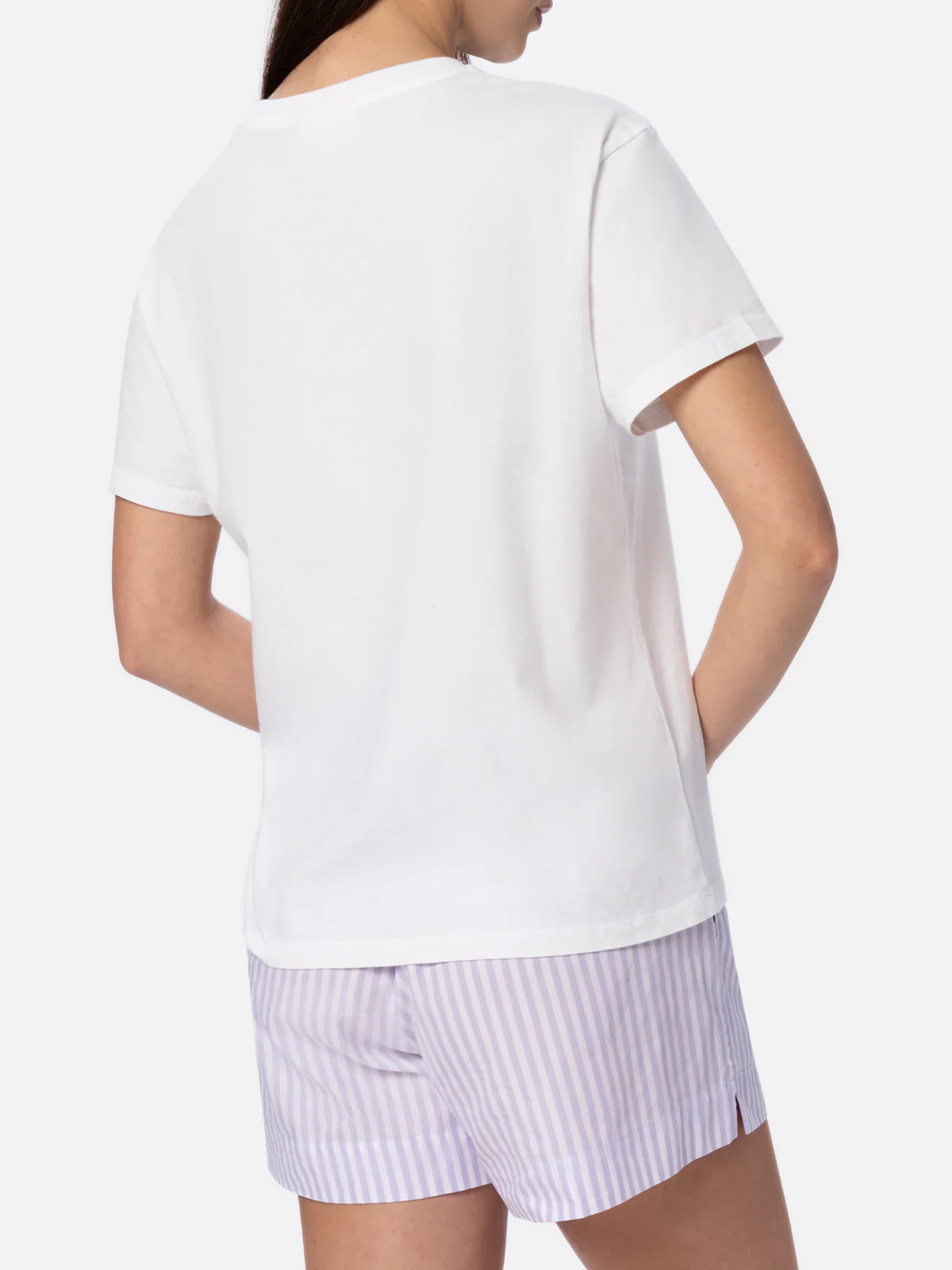 Emilie dames T-shirt met ronde hals van katoenen jersey en 'Save'-borduurwerk.
