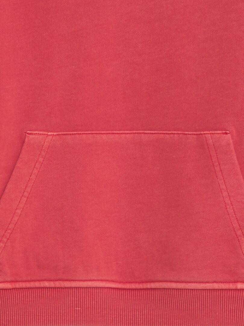 Sudadera polar con bolsillo tipo canguro - roja