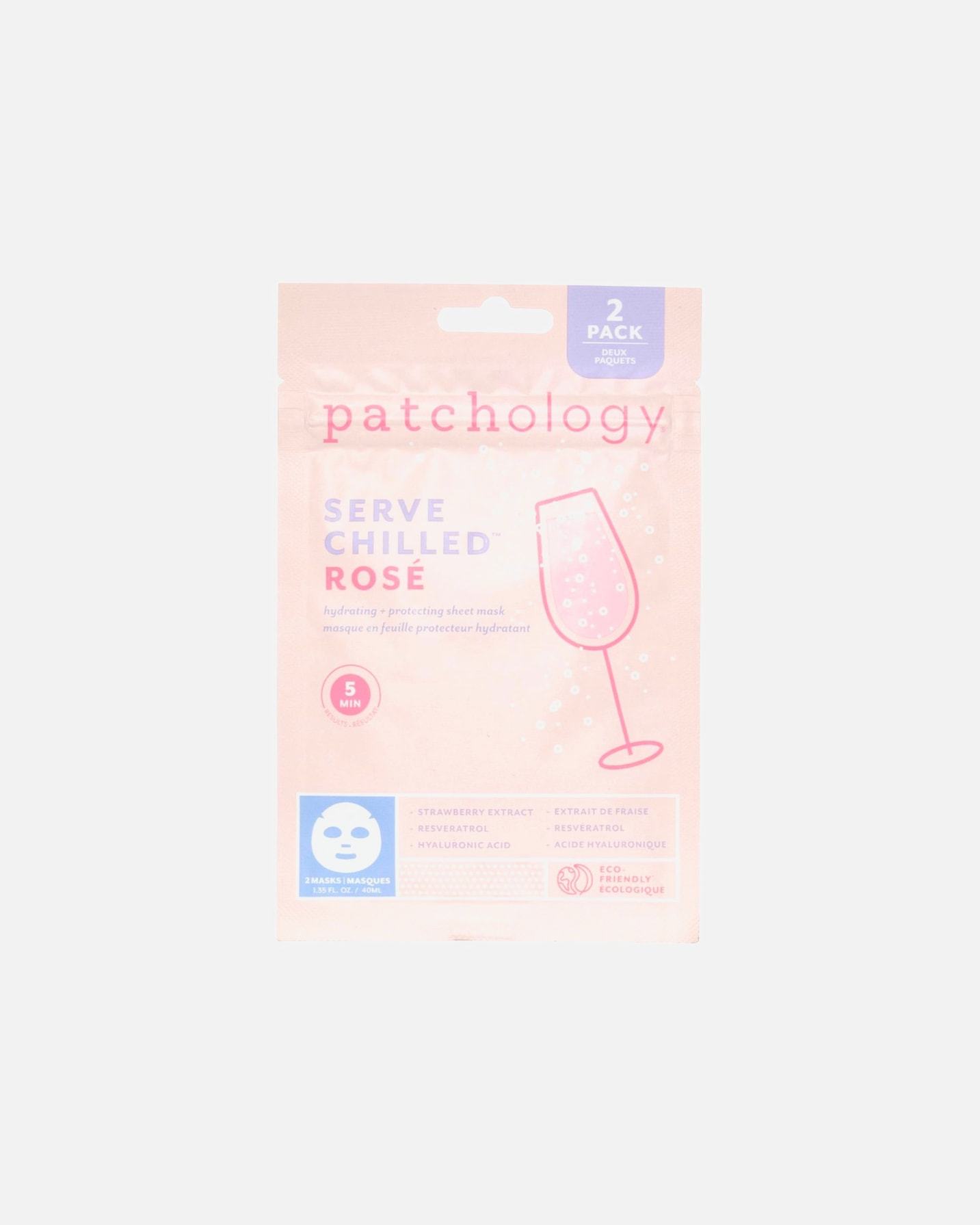 Pleťová maska Patchology, duo plátenných masiek, podávané chladené -