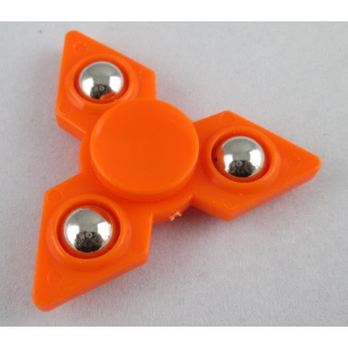 Orange anti-stress/anti-anxiety spinning top with built-in balls