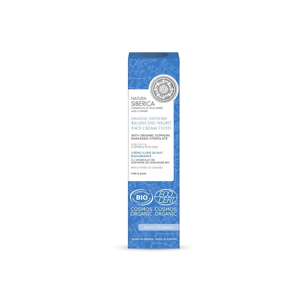 Natura Siberica Crème Fluide de Nuit BIO Equilibrante Peaux Mixtes ou Grasses au Sophora de Khakassie