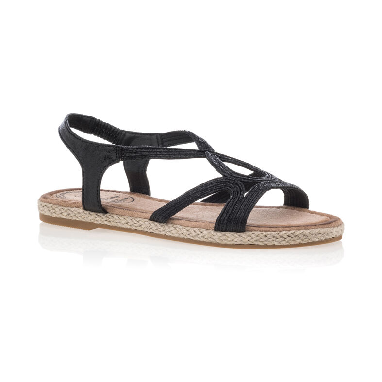 Svarte sandaler / sko med åpen tå til dame