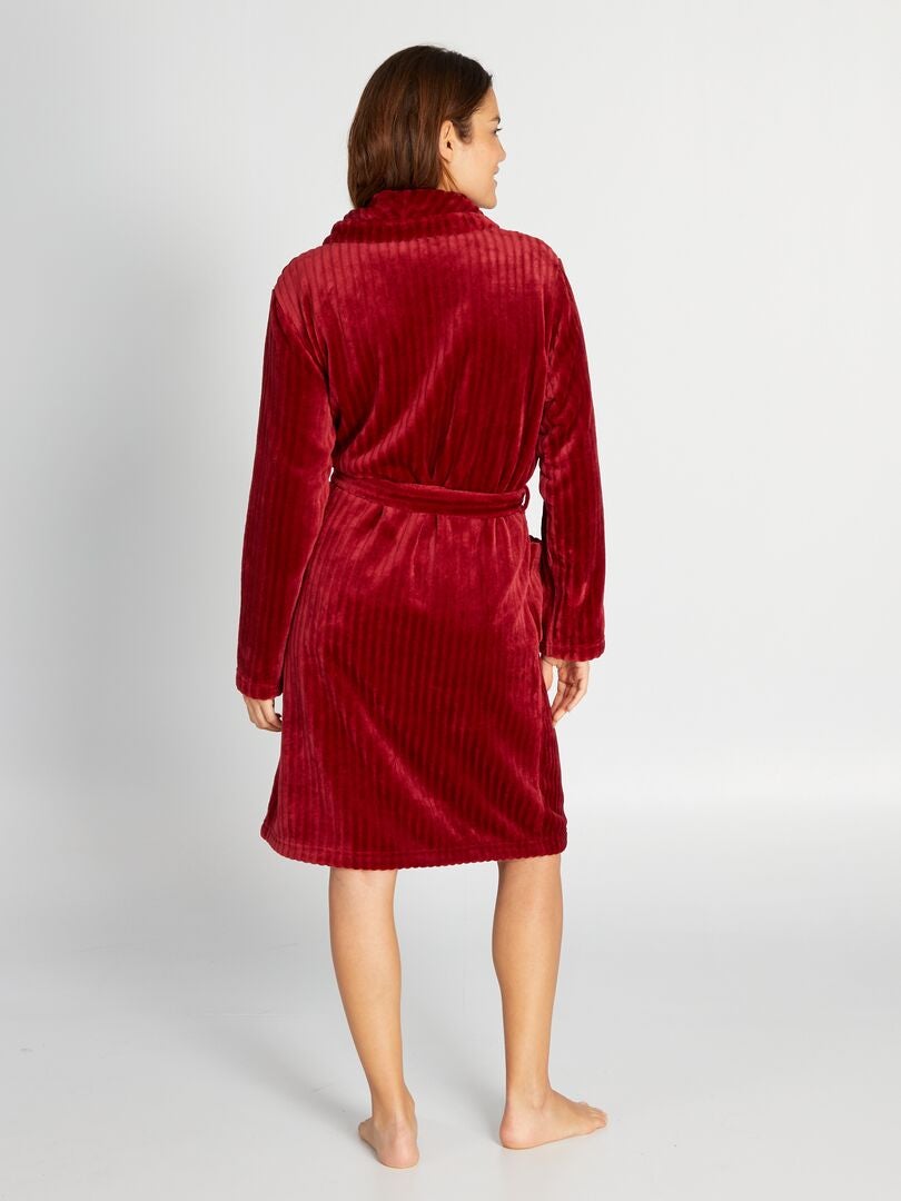 Fleece badjas - ROOD