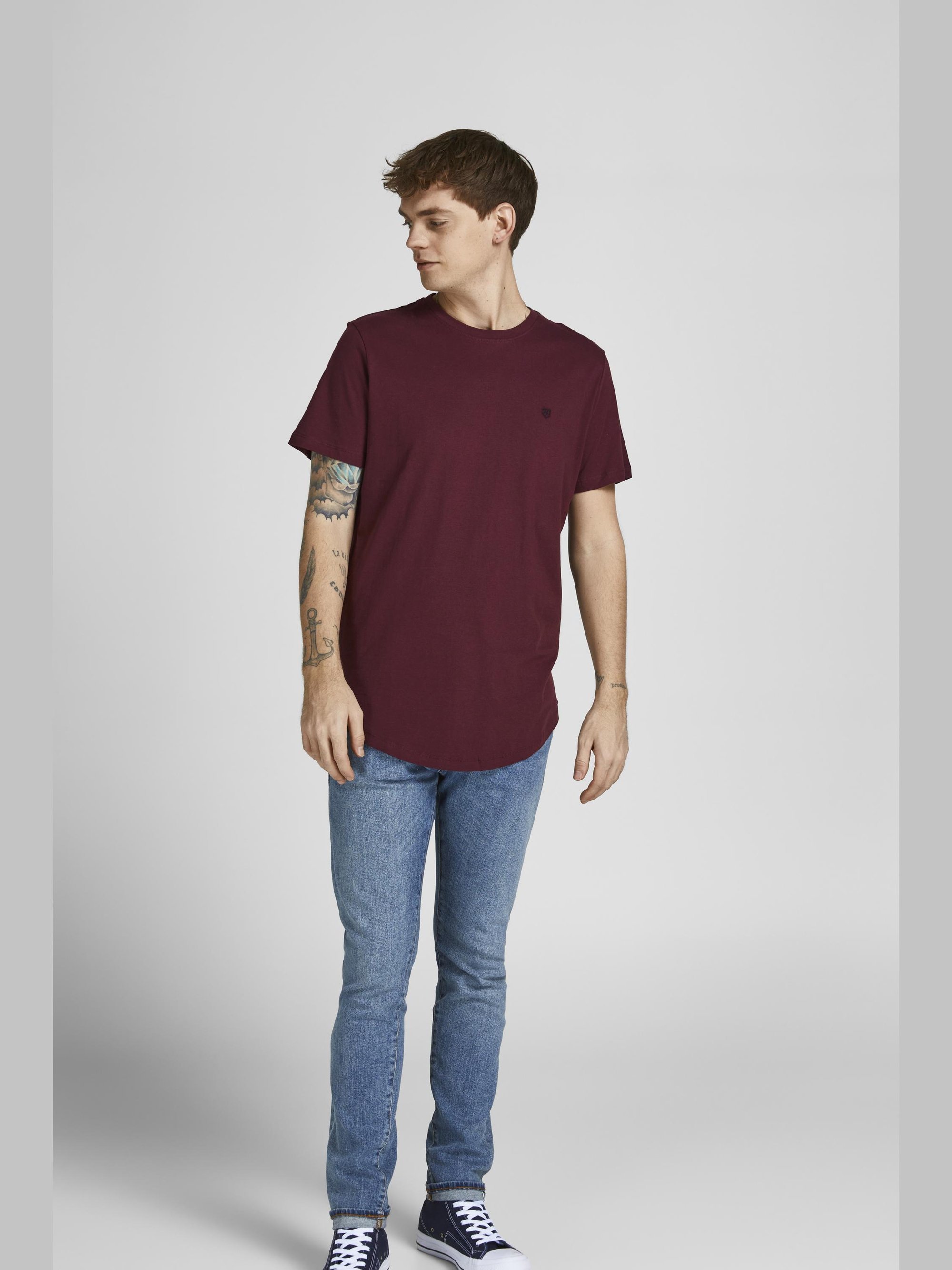 Jack & Jones PREMIUM JPRBRODY TEE CREW 5 PACK - Koszulka basic - granatowa marynarka/biały/oliwkowa noc/czarny/portroyale