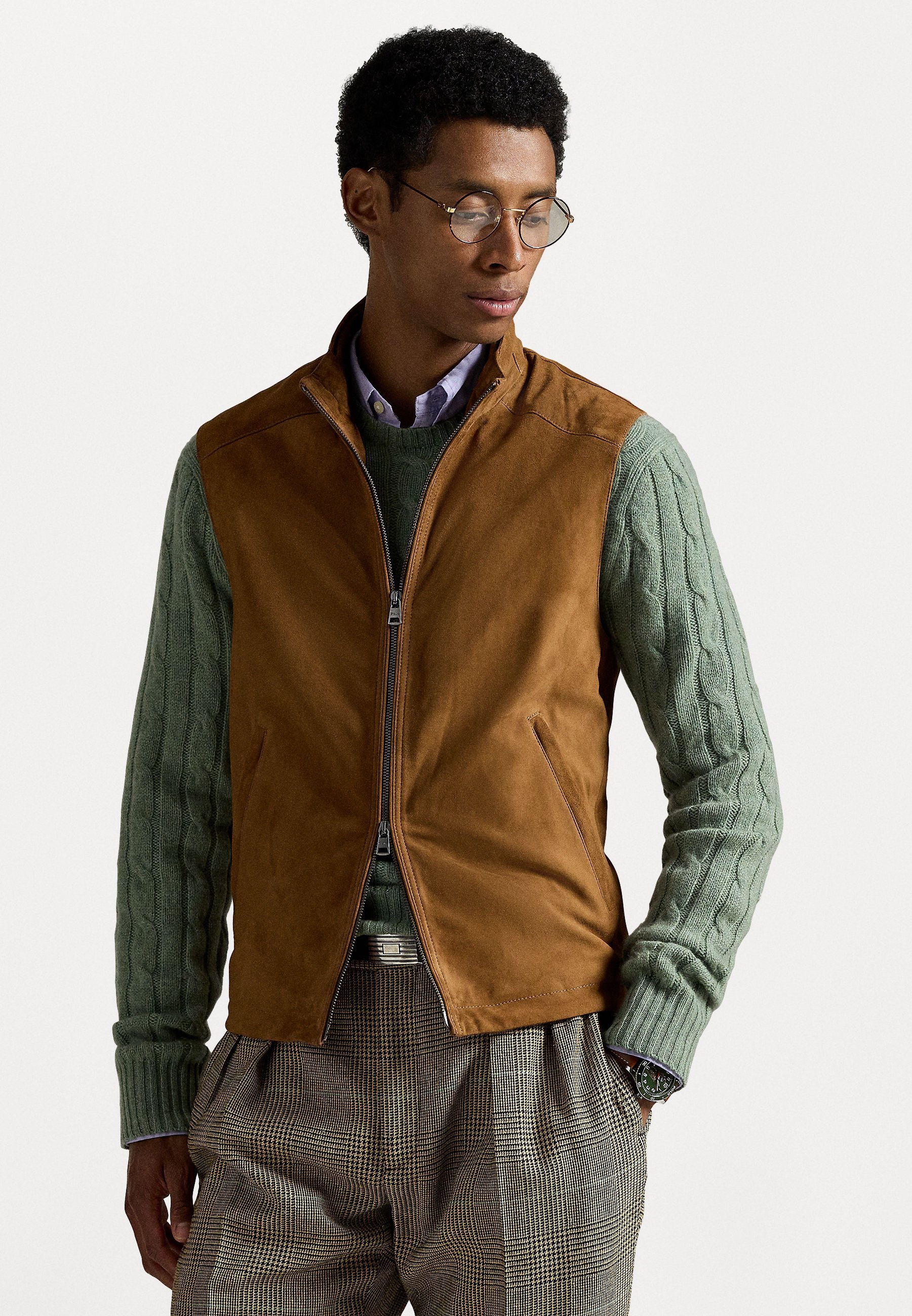 Gilet in pelle scamosciata Polo Ralph Lauren - Giacca in pelle - marrone caffè