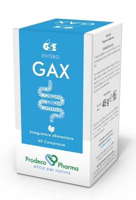 GSE Gse Gax voedingssupplement ter ondersteuning van de darmbeweging, 60 tabletten, vermindert overmatige winderigheid.