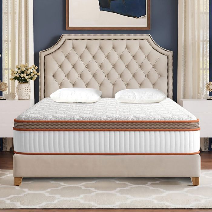 Colchón de 140x200 cm - Oeko-TEX - Antiácaros - 10 zonas - Muelles ensacados - Espuma viscoelástica - Algodón de fibra aeróbica - 26 cm de grosor
