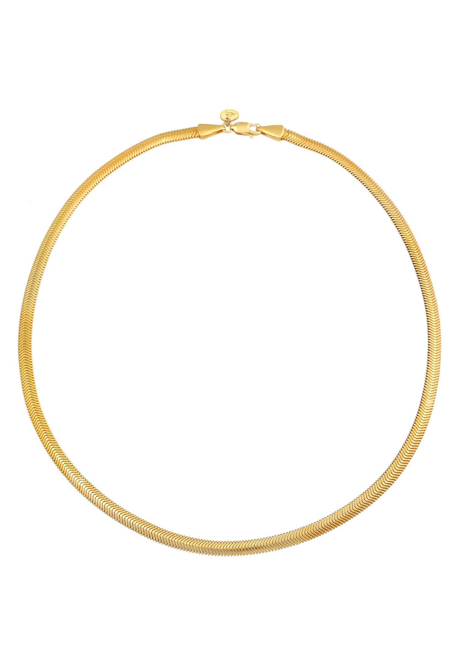 Elli PREMIUM Chaîne de serpent plate et élégante à chevrons pour dames, blogueuse de tendances en argent sterling 925