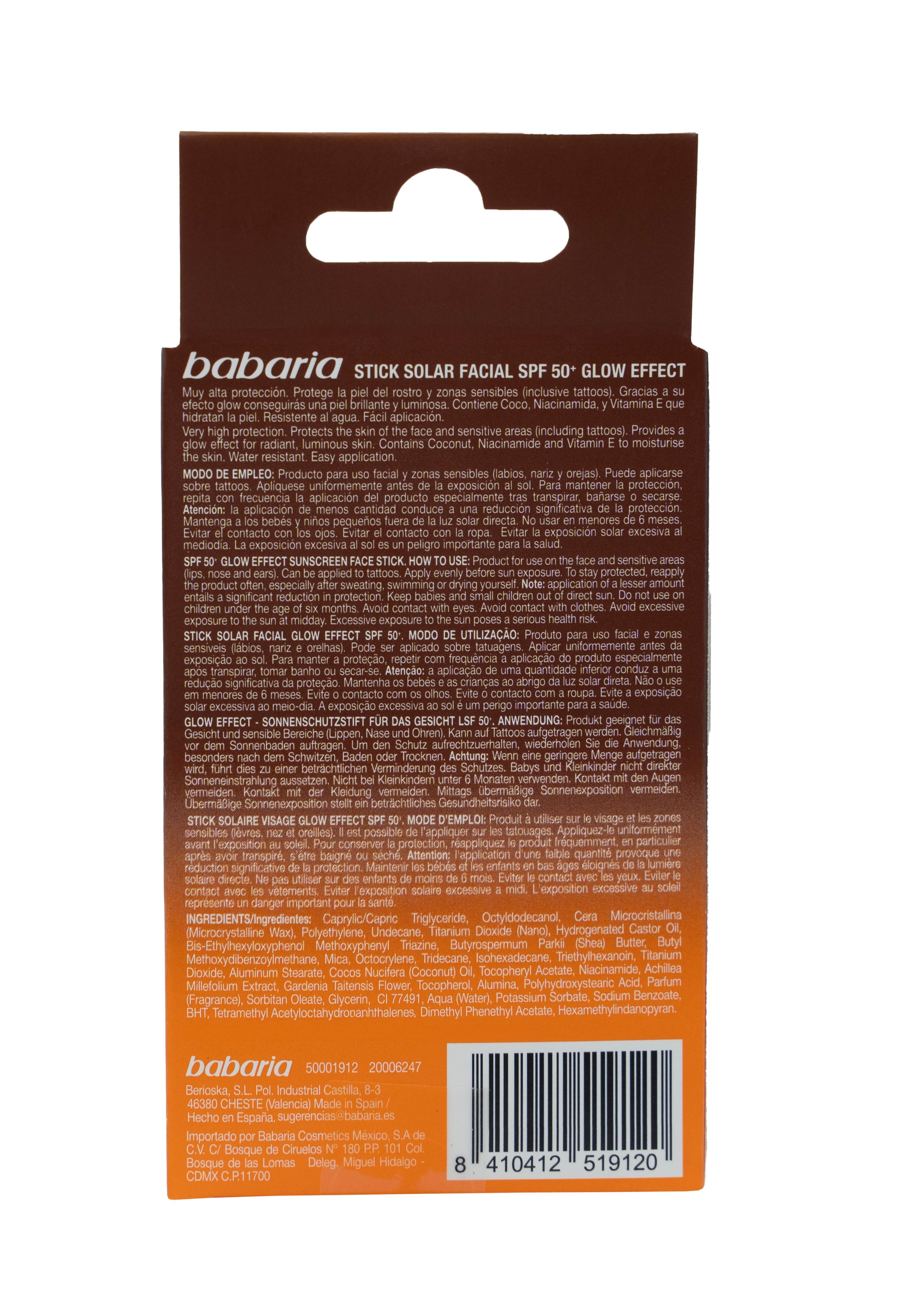 Glow Effect Stick Solar Facial SPF50 Protección na tvár