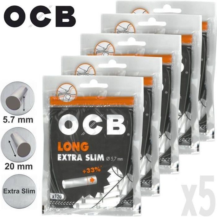 OCB - Paquete de cinco filtros largos extrafinos
