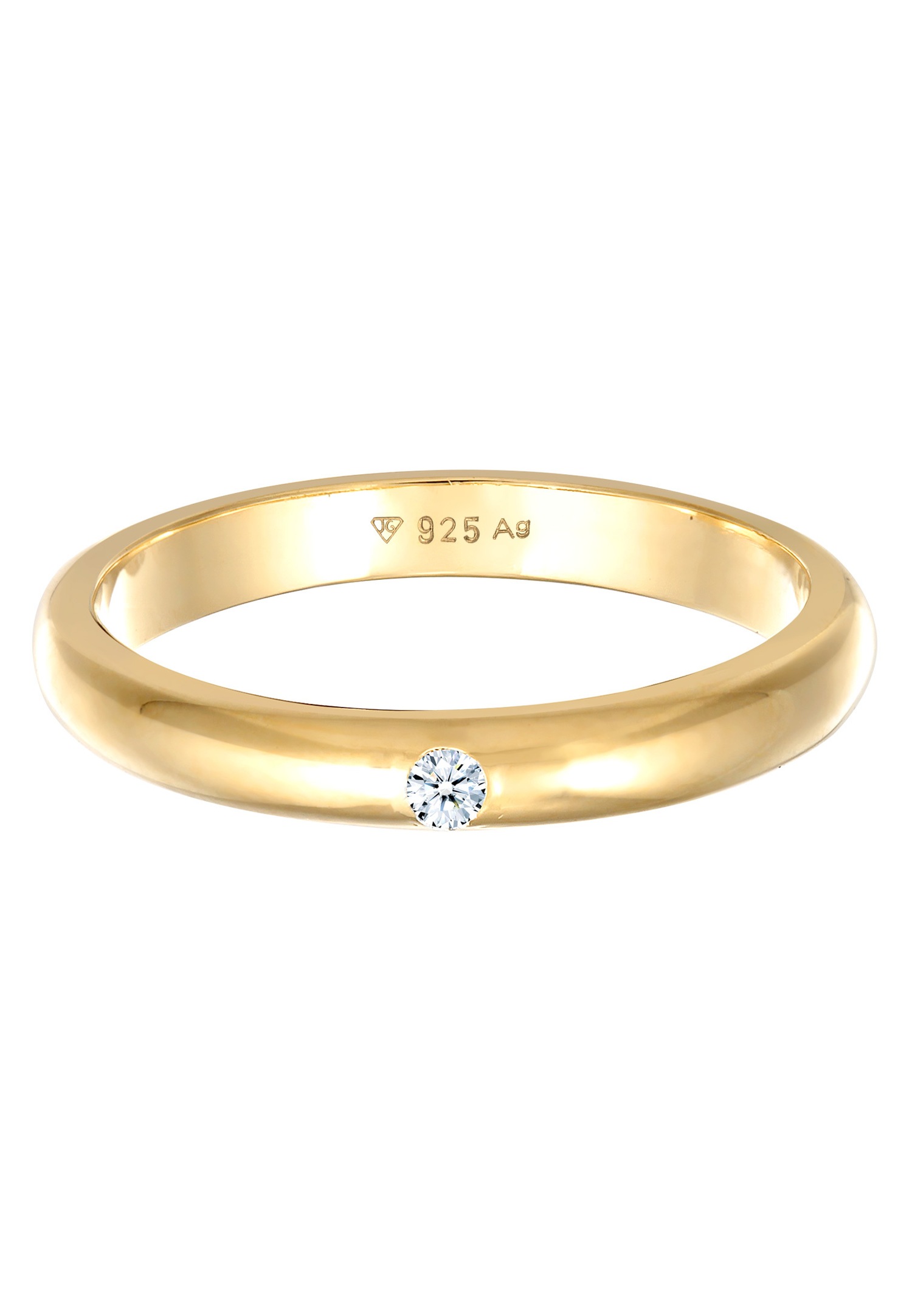 Elli DIAMONDS Femmes Solitaire classique avec diamant (0.03 ct.) en argent sterling 925