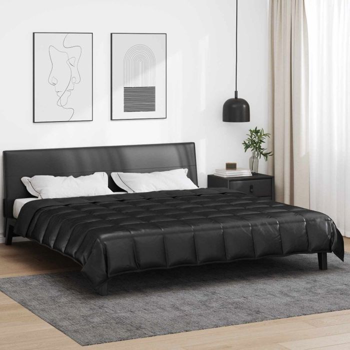 Edredón VIDAXL para 4 estaciones, 240 x 260 cm, negro, acolchado - Microfibra y satén, hipoalergénico
