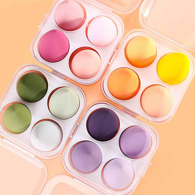 Éponge à maquillage en forme d'œuf, éponge colorée pour fond de teint, outil cosmétique, utilisation humide ou sèche, houppettes à poudre pour le visage