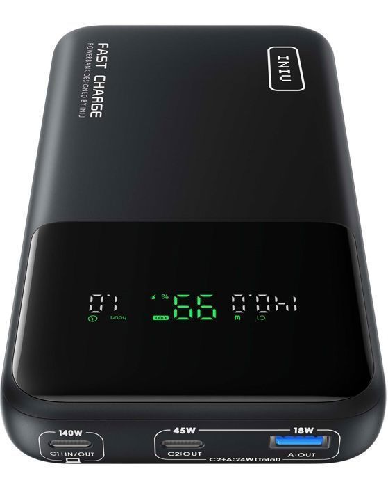 Batteria esterna INIU, Power Bank da 140 W 27000 mAh, Batteria portatile con ingresso e uscita USB C, ricarica rapida PD3.1, compatibile con