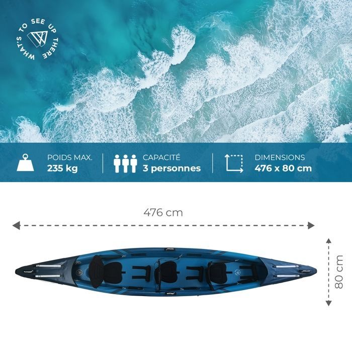 Wattsup Torpedo 3-person inflatable kayak, high pressure