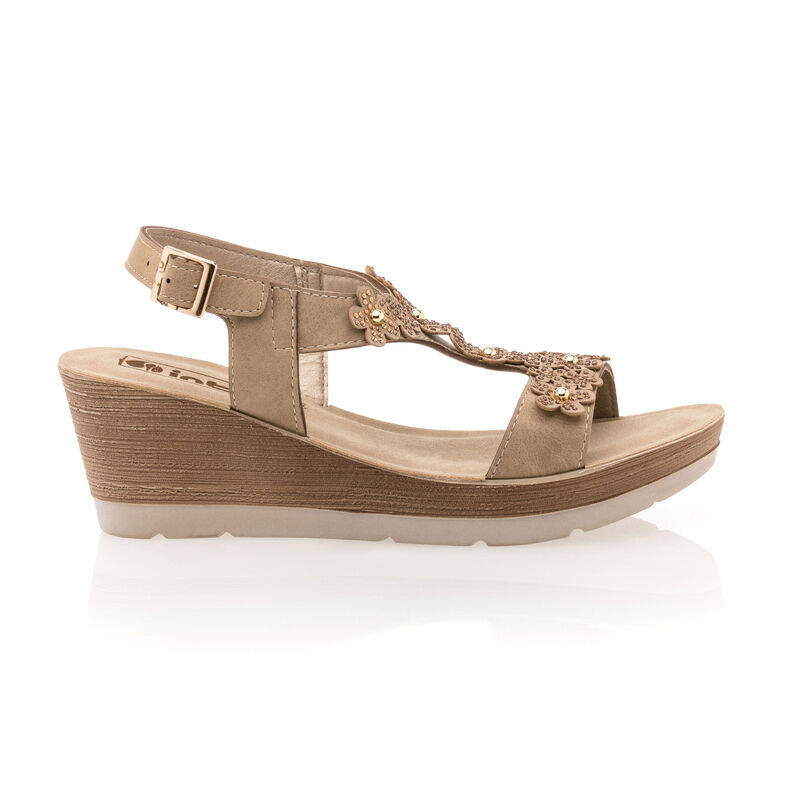 Sandalias beige para mujer / Zapatos de punta abierta
