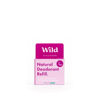 Wild Natural -deodorantin täyttöpakkaus kookos ja vanilja 40 g