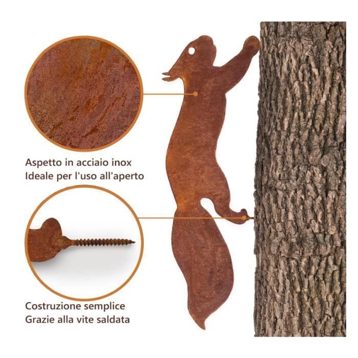 Garden Decoration - Squirrel - 30 cm - Decorative Iron - Natural Rust Patina - Outdoor
