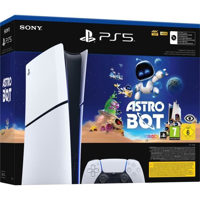 Paquete digital de PS5 (sin lector de discos): Consola PlayStation 5 (modelo Slim) + Astro Bot