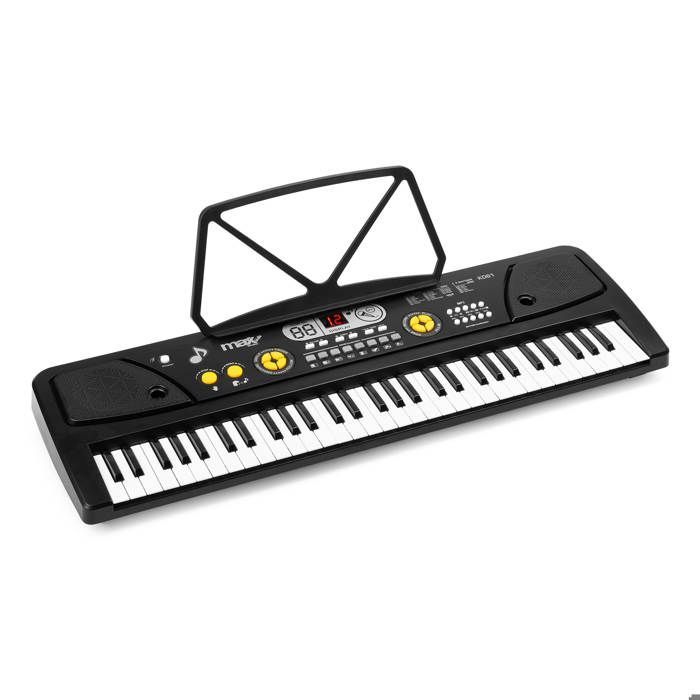 MAX KD61 Pakket - Keyboard met 61 toetsen en standaard | Elektronische piano voor beginners - Zwart