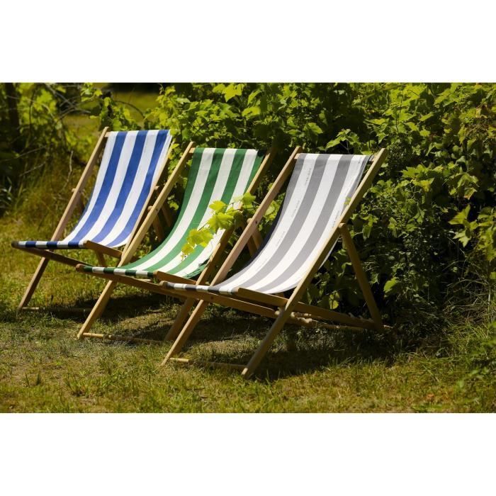 Sedia a sdraio Cancale - GIARDINO PRIVATO - Grigio - Pieghevole e senza manutenzione - Tela fissa - Multiposizione
