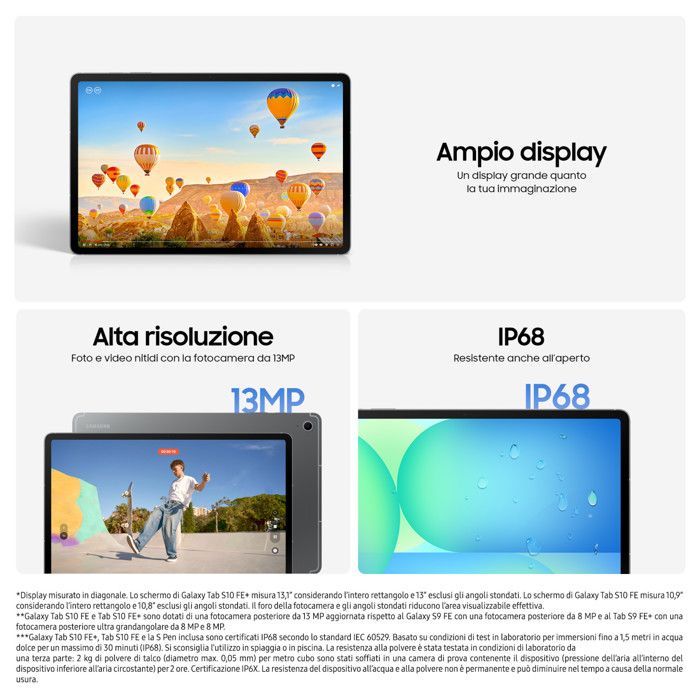 Tablet Android Samsung Galaxy Tab S10 FE+ da 13,1