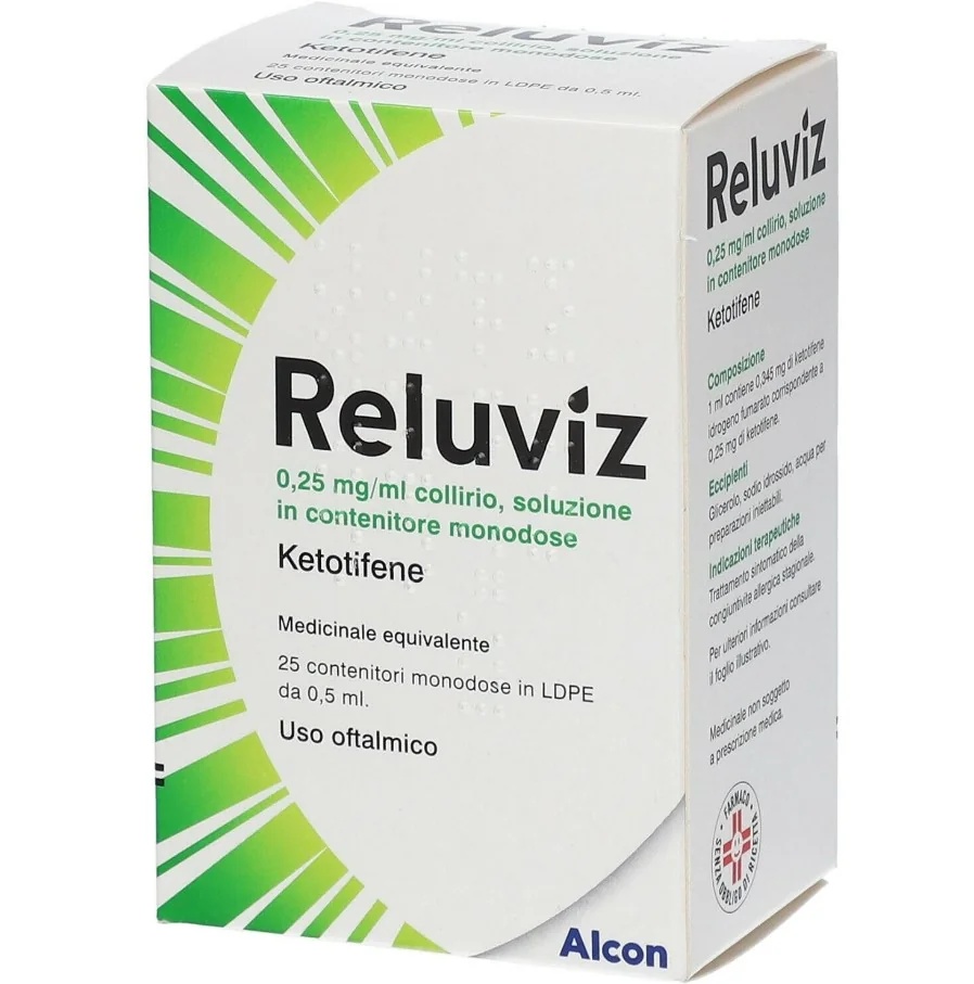 Collyre Reluviz, 25 flacons de 0,5 ml