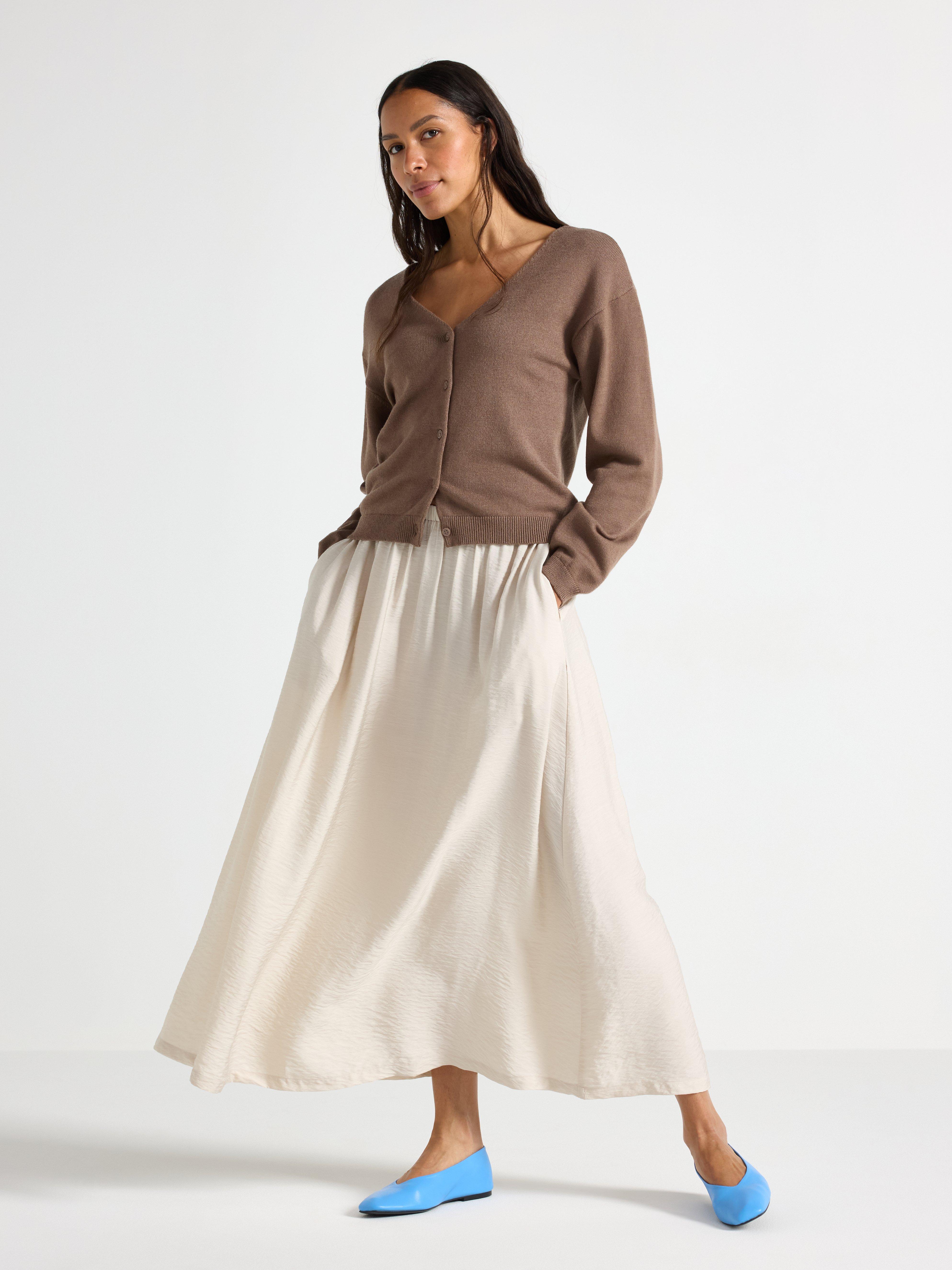 Strikket cardigan brun