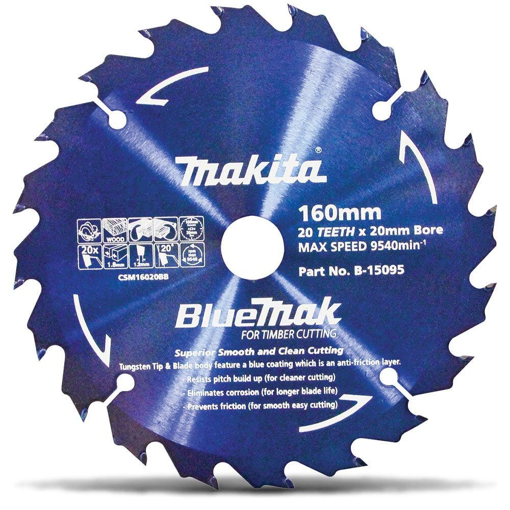 MAKITA 160mm 20T TCT Sirkelsag for trekapping - BLUEMAK