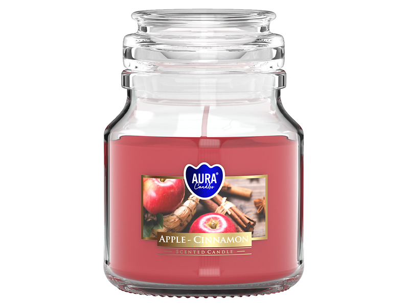 Świeca zapachowa w szkle z wieczkiem Jabłko Cynamon 120 g