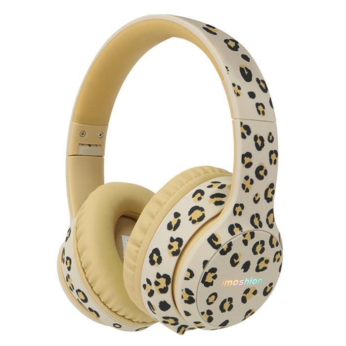 Special Edition Children's Wireless Headphones with LED Light and AUX Cable - Leopard print imoshion