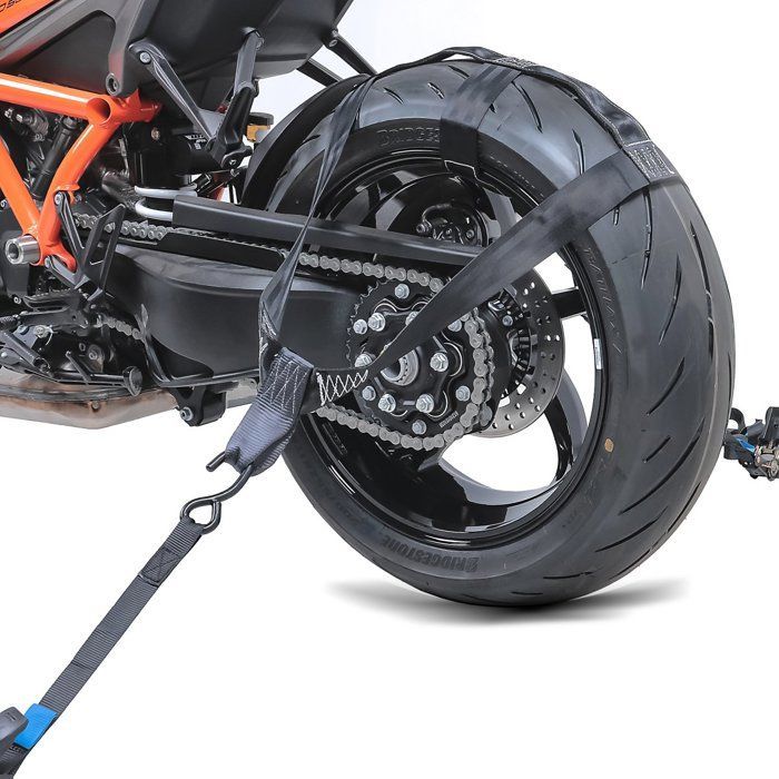 Set: Rampe de chargement CS1 + bloque roue Easy Plus + Ceinture d'arrimage noir