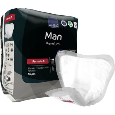 Abena Man Premium Unique Barrier Formula 0 -suojasidokset miehille, joilla on virtsankarkailua 14 kpl 14 kpl