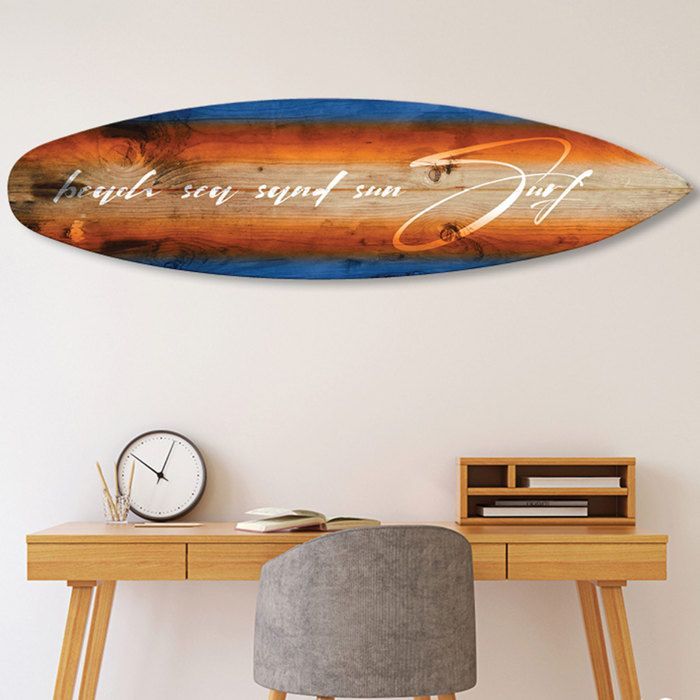 Decorative surfboard, surf wave