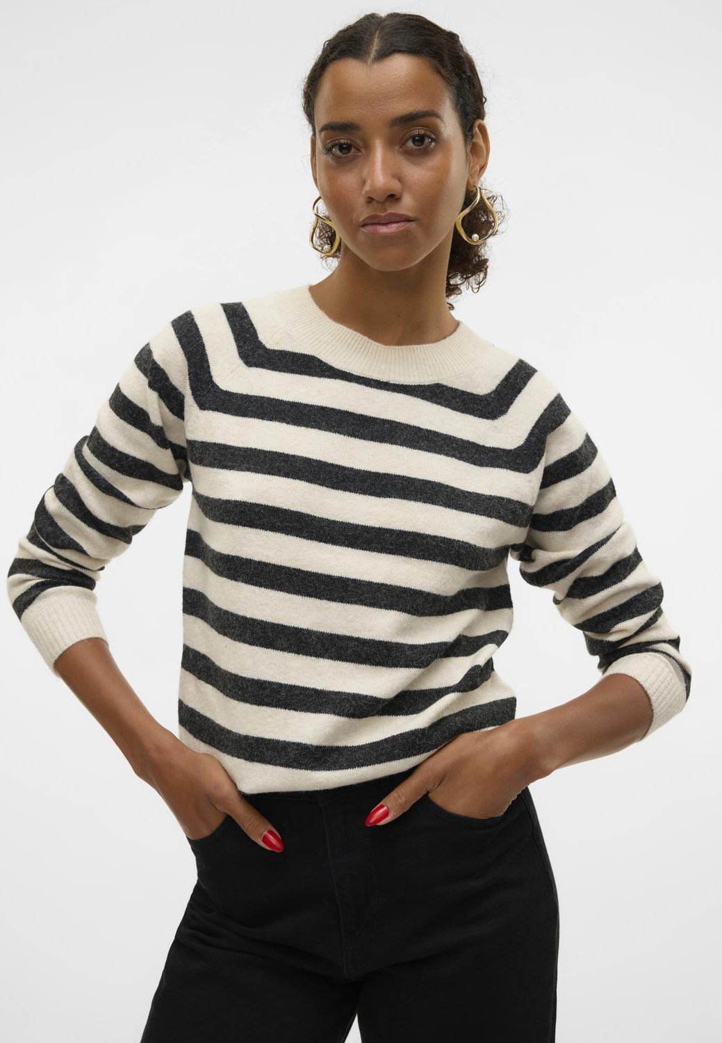 Vero Moda VMDOFFY - Pull - bouleau/noir