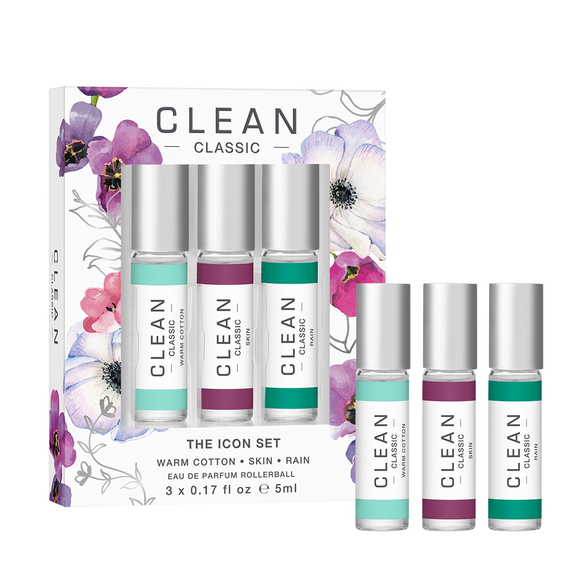 Klasická vrstvená roll-on EdP 3 x 5 ml dárková krabička - Clean